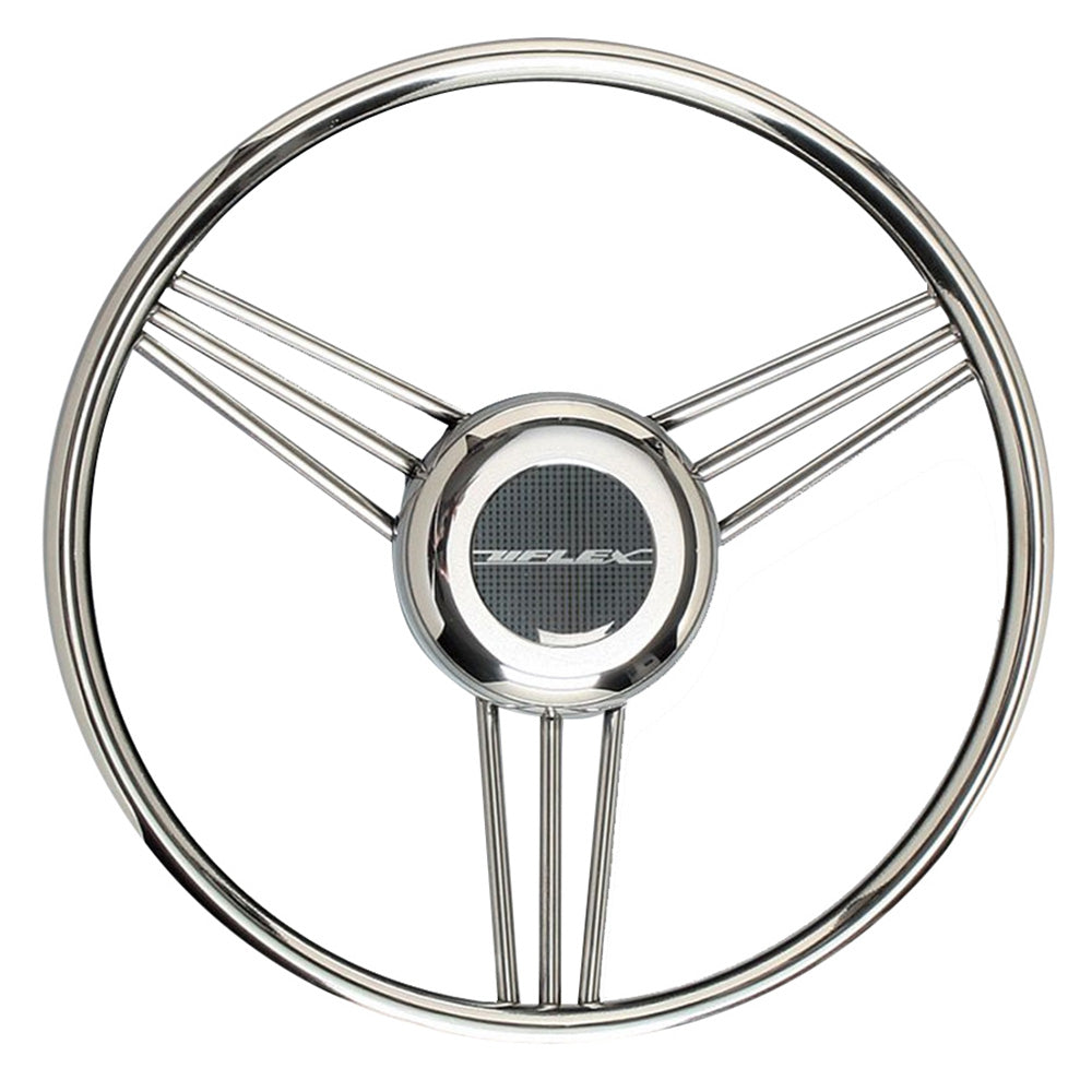 Uflex V27 13.8" Steering Wheel - Stainless Steel Grip  Spokes [V27]